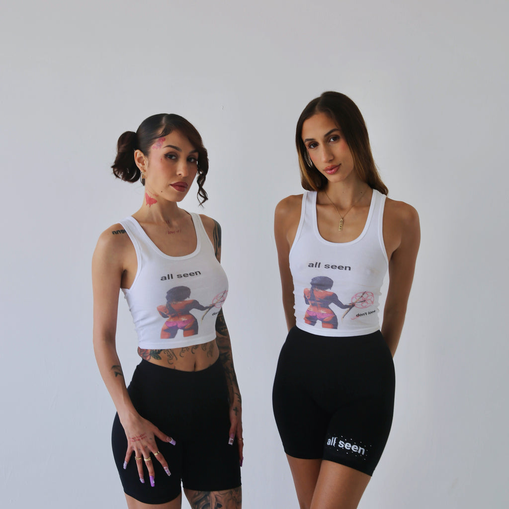 DON’T LOOK BABY RIBBED TANK