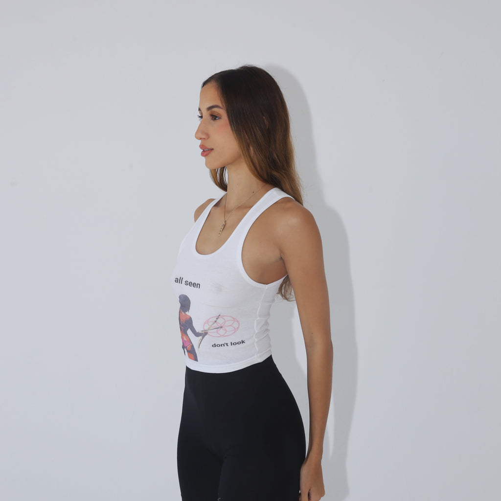DON’T LOOK BABY RIBBED TANK