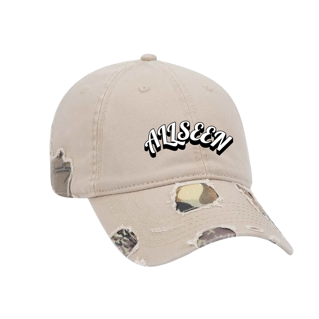 DISTRESSED CAMO DAD HAT